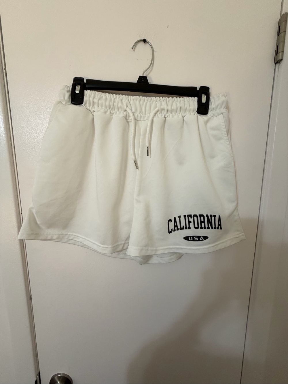 SHEIN White 'California USA' Athletic Lounge Shorts